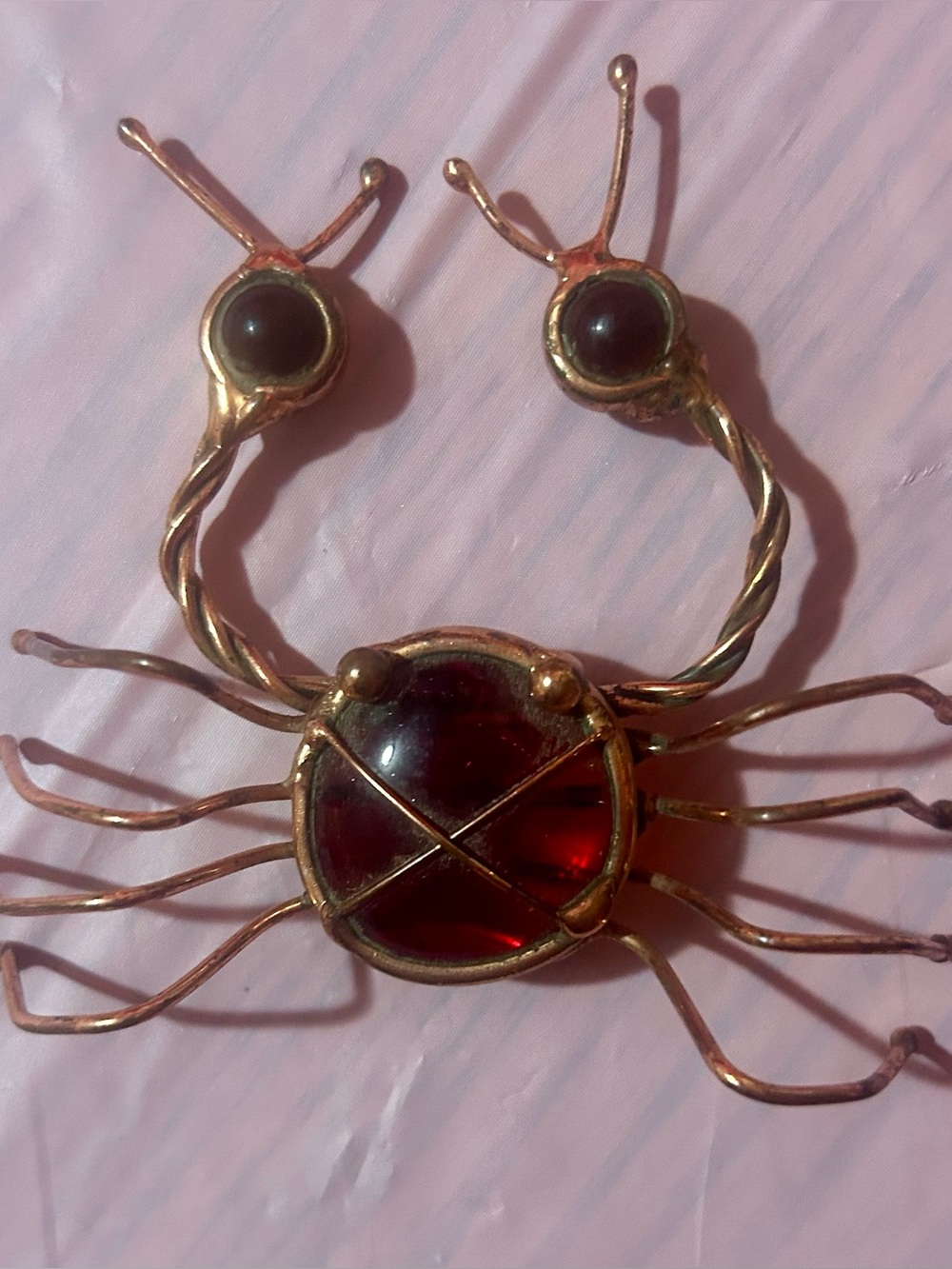 Vintage Mid-Century Crab Brooch / Figural Crab Jewelry